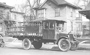 View of a delivery truck.