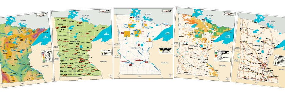 Minnesota Maps Poster Set.