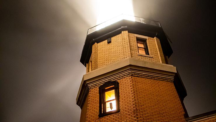 Split Rock Lighthouse at night.